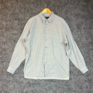 Ermenegildo Zegna Mens  Button Up Long Sleeve Shirt Size XL Gray Cotton